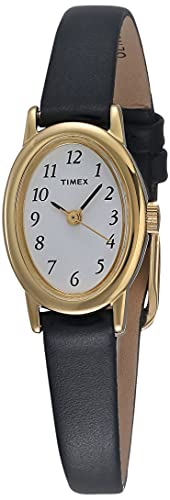 Timex Women's Black Leather Strap Watch T21912 Cavatina