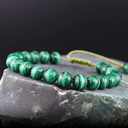 Handmade Adjustable Malachite Gemstone Bracelet