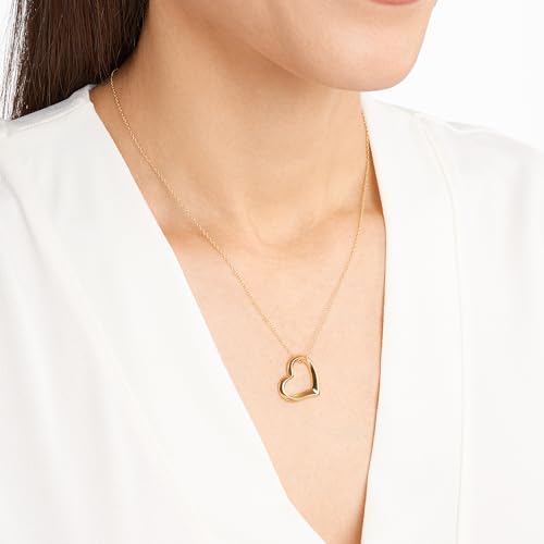 Open Heart Pendant Necklace in 18k Gold Plated
