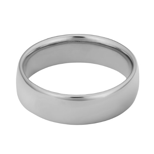 14k White Gold Comfort Fit Wedding Band - Size 7