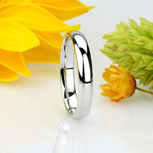 White Gold 3mm Classic Domed Wedding Band Size 6