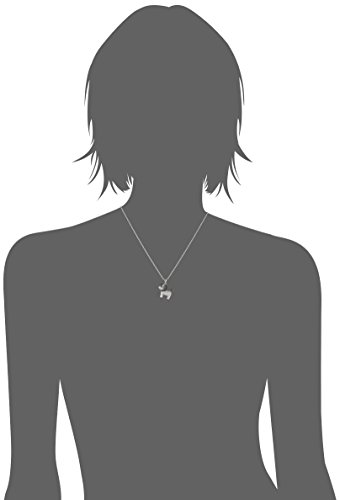 Silver White & Black Diamond Dog Pendant Necklace