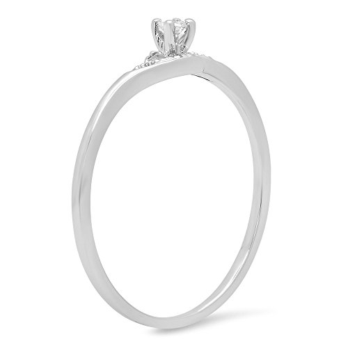 10k White Gold 0.08 CT Diamond Engagement Ring