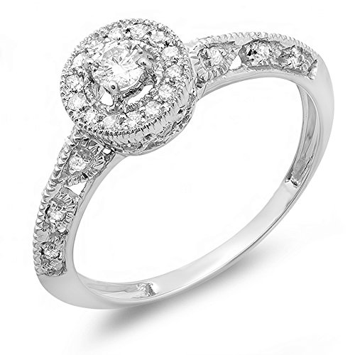 Dazzlingrock Collection 0.38 Carat Diamond Halo Ring