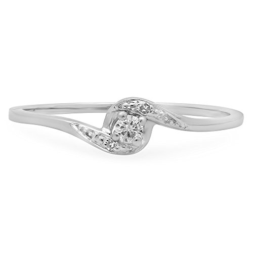 10k White Gold 0.08 CT Diamond Engagement Ring