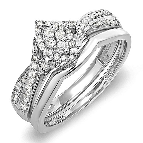 Dazzlingrock 0.30 Cttw Diamond Women's Engagement Ring Set