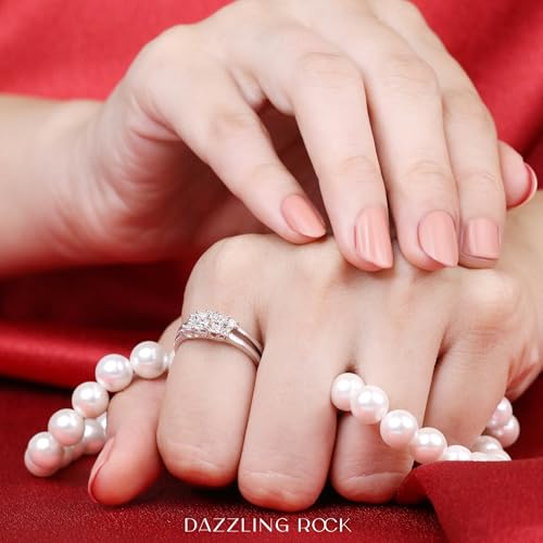 Princess Diamond Women 5 Stone Engagement Ring Set