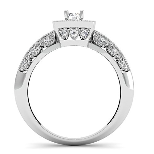 Dazzlingrock Collection 0.38 Carat Diamond Halo Ring