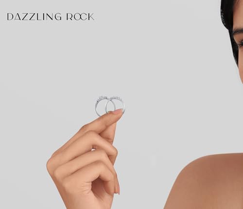 Princess Diamond Women 5 Stone Engagement Ring Set