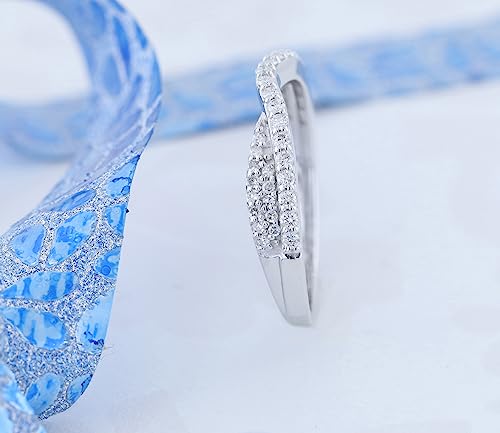 White Diamond Contour Wedding Band in 14K Gold