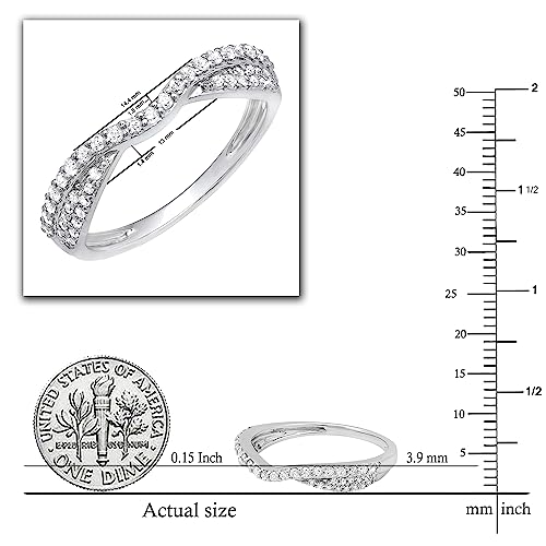 White Diamond Contour Wedding Band in 14K Gold