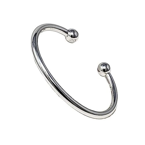 VN Jewelry Men's Silver Torque Bangle | Solid 925 Sterling Silver Torque Bangle Bracelet - Silver Bangle For Men