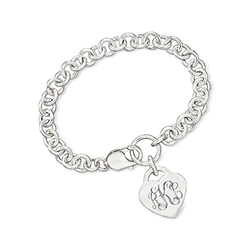 Ross-Simons Plain - Sterling Silver Heart Charm Bracelet. 7 inches