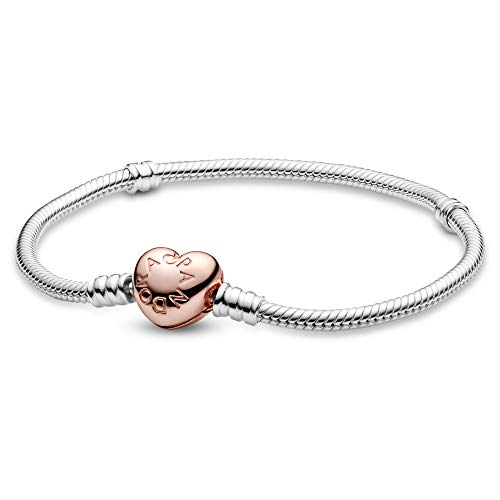 PANDORA Silver W Rose Heart Clasp