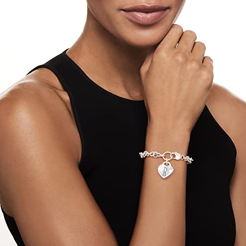 Ross-Simons Plain - Sterling Silver Heart Charm Bracelet. 7 inches