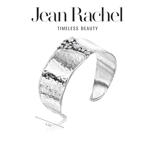 925 Sterling Silver Cuff Bracelet With 2.60 TCW White Facet Cubic Zirconia, Statement Jewelry, Hypoallergenic, Nickel and Lead-free, Artisan Handcrafted Designer collection, Made In Israel
