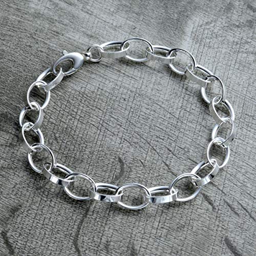 Charm Bracelet in Sterling Silver, Lobster Clasp (7.4 inches)