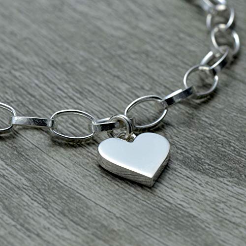 Personalized Heart Charm Bracelet in Sterling Silver