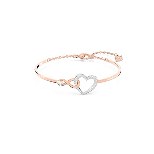 Rose-Gold SWAROVSKI Infinity Heart Bangle with Clear Crystals
