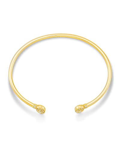Kendra Scott Grayson Crystal Cuff Bracelet in 14k Gold-Plated Brass, Fashion Jewelry for Women, White Cubic Zirconia