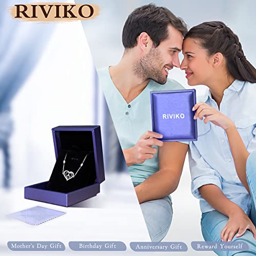 RIVIKO Heart Initial Bracelets for Women, 925 Sterling Silver Dainty Letter Bracelets , Personalized Initial Charm Alphabet Jewelry Valentines Christmas Anniversary Mother’s Day Birthday Graduation