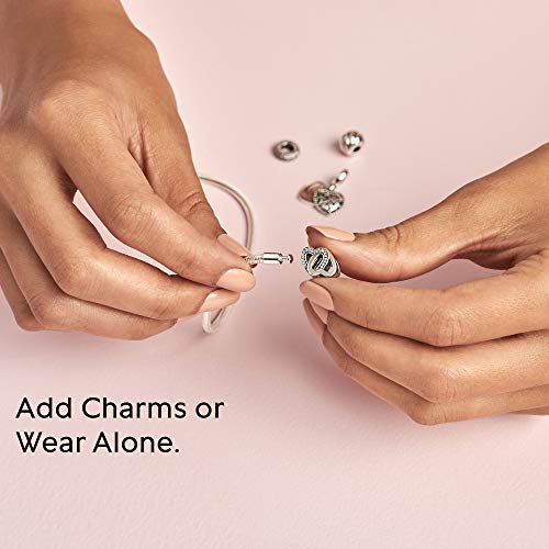 Pandora Moments Snake Chain Bracelet - Compatible Moments Charms - Sterling Silver Charm Bracelet for Women - 7.5" - With Gift Box
