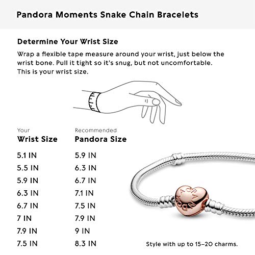 PANDORA Silver W Rose Heart Clasp