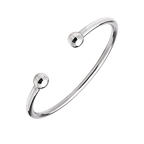 VN Jewelry Plain 925 Sterling Silver Torque Bangle For Men 22.5grs
