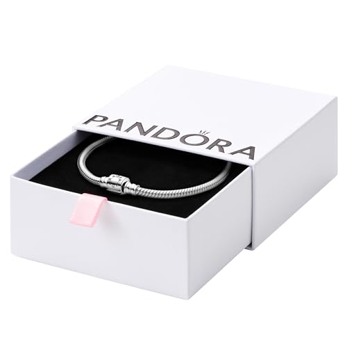 Pandora Moments Barrel Clasp Snake Chain Bracelet - Silver Bracelet for Women - Sterling Silver - 8.3" - With Gift Box