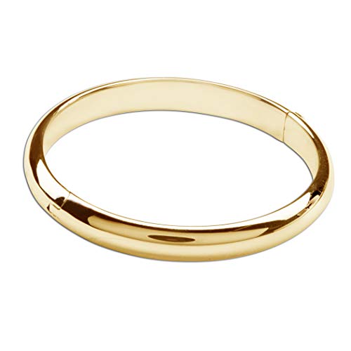 14K Gold-Plated Classic Adult Bangle Bracelet for Teens or Women (Adult-Small)