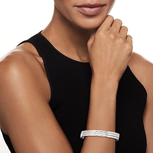 Ross-Simons Italian Sterling Silver Jewelry Set: 3 Hammered Bangle Bracelets. 8.5 inches