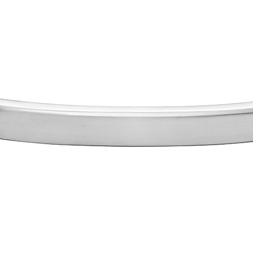Fossil Men's Stainless Steel Silver-Tone Smooth Cuff Bracelet, Color: Silver (Model: JF04558040)
