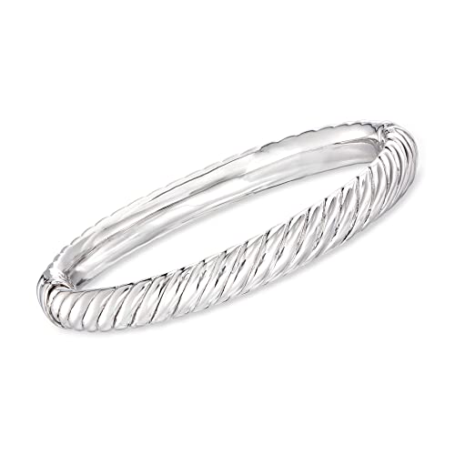 Ross-Simons Sterling Silver Spiraled Oval Bangle Bracelet. 7.5 inches