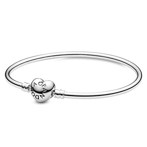 PANDORA Bangle, Logo Smooth Heart Clasp