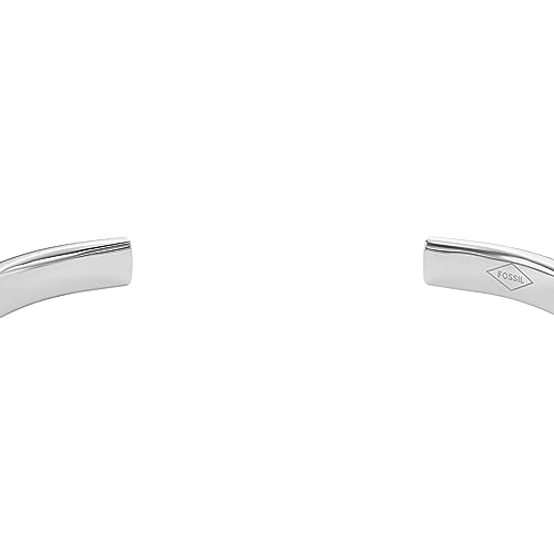 Fossil Men's Stainless Steel Silver-Tone Smooth Cuff Bracelet, Color: Silver (Model: JF04558040)