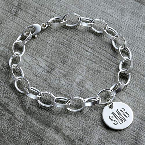 Personalized Monogram Charm Bracelet in Sterling Silver