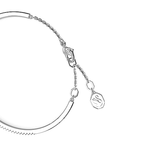SWAROVSKI Mesmera Bangle Bracelet, Clear Mixed-Cut Stones in a Rhodium Finished Setting, Part of the Mesmera Collection