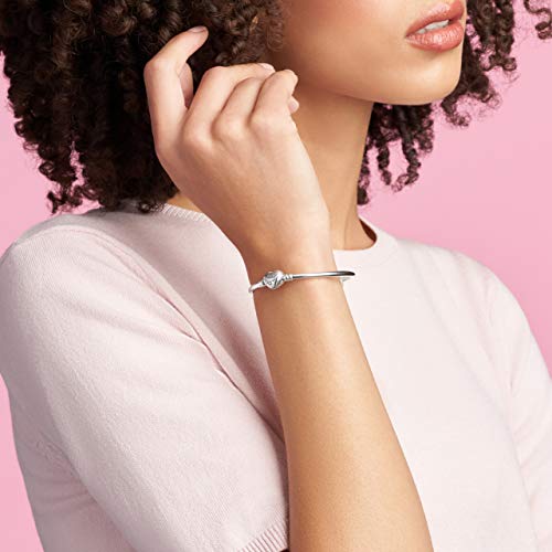 PANDORA Bangle, Logo Smooth Heart Clasp
