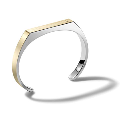 Bulova Men's Classic Stainless Steel Open Cuff Bracelet in Silver and Gold Tone, Size: Large, Style: J98B003L