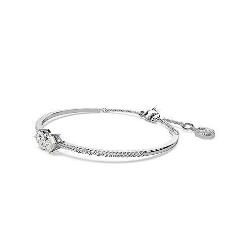 SWAROVSKI Mesmera Bangle Bracelet, Clear Mixed-Cut Stones in a Rhodium Finished Setting, Part of the Mesmera Collection