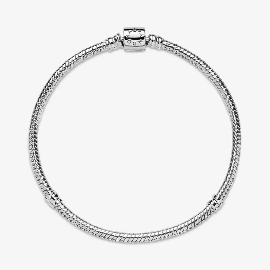 Pandora Moments Barrel Clasp Snake Chain Bracelet - Silver Bracelet for Women - Sterling Silver - 8.3" - With Gift Box