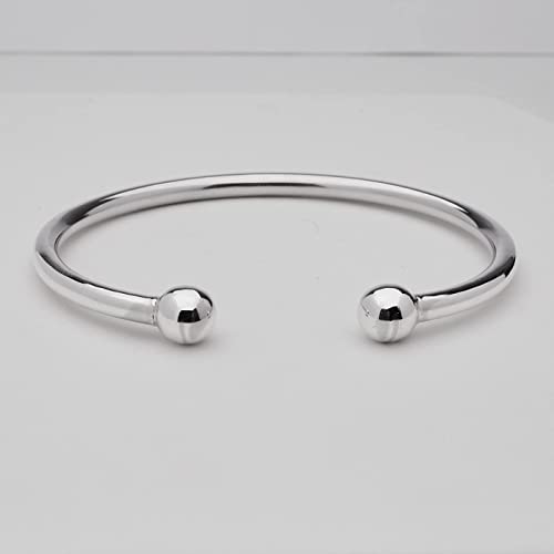 VN Jewelry Plain 925 Sterling Silver Torque Bangle For Men 22.5grs