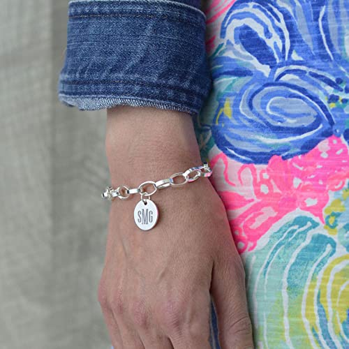 Personalized Monogram Charm Bracelet in Sterling Silver