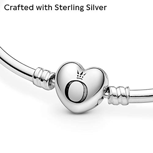 PANDORA Bangle, Logo Smooth Heart Clasp
