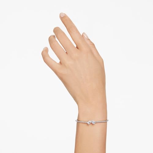 SWAROVSKI Mesmera Bangle Bracelet, Clear Mixed-Cut Stones in a Rhodium Finished Setting, Part of the Mesmera Collection