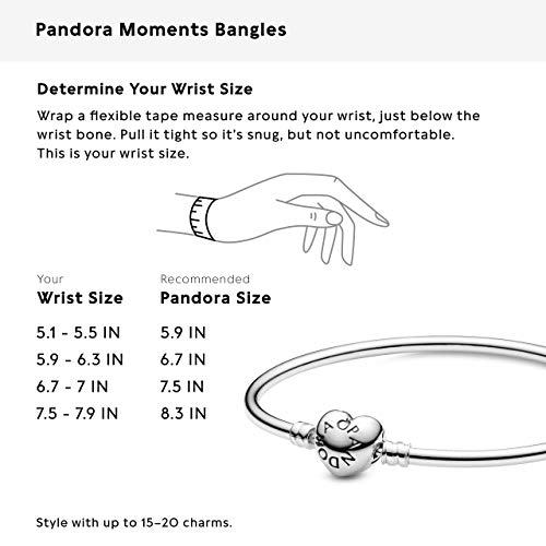 PANDORA Bangle, Logo Smooth Heart Clasp