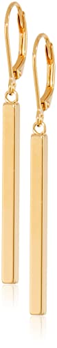 18K Gold Over Sterling Silver Bar Drop Earrings