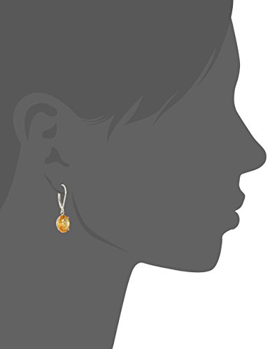 Sterling Silver November Citrine Dangle Earrings for Women