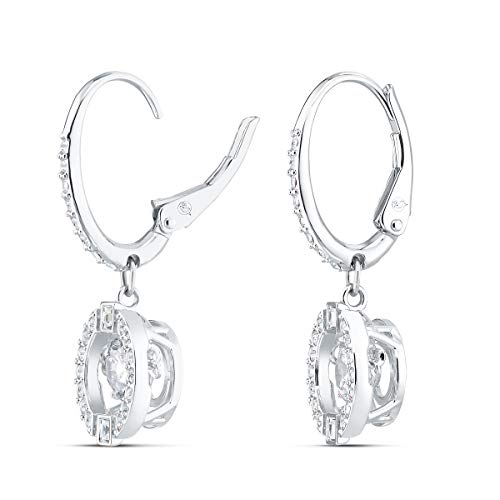 Swarovski Crystal Pavé Drop Earrings on Rhodium Setting
