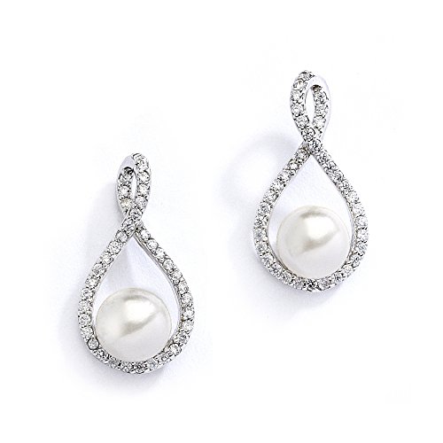 Embellished Pearl Drop Earrings for Brides, Weddings, Gifts